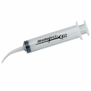 Monoject Curved Tip Irrigation Syringe 12ml--Pack-50
